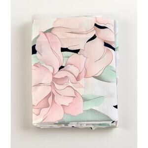 VTG NOS 80s 90s Springmaid Abstract Floral 4 PC FULL Sheet Set Cotton Pink Green